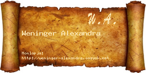 Weninger Alexandra névjegykártya